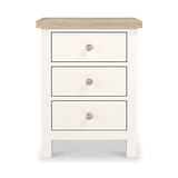 Farrow XL Coconut White Bedside Table  from Roseland Furniture - Front view with wooden handles