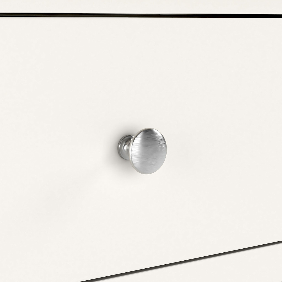Farrow XL Coconut Washed Oak Coconut White 2 Over 3 Chest of Drawers from Roseland Furniture - Close up of silver knob