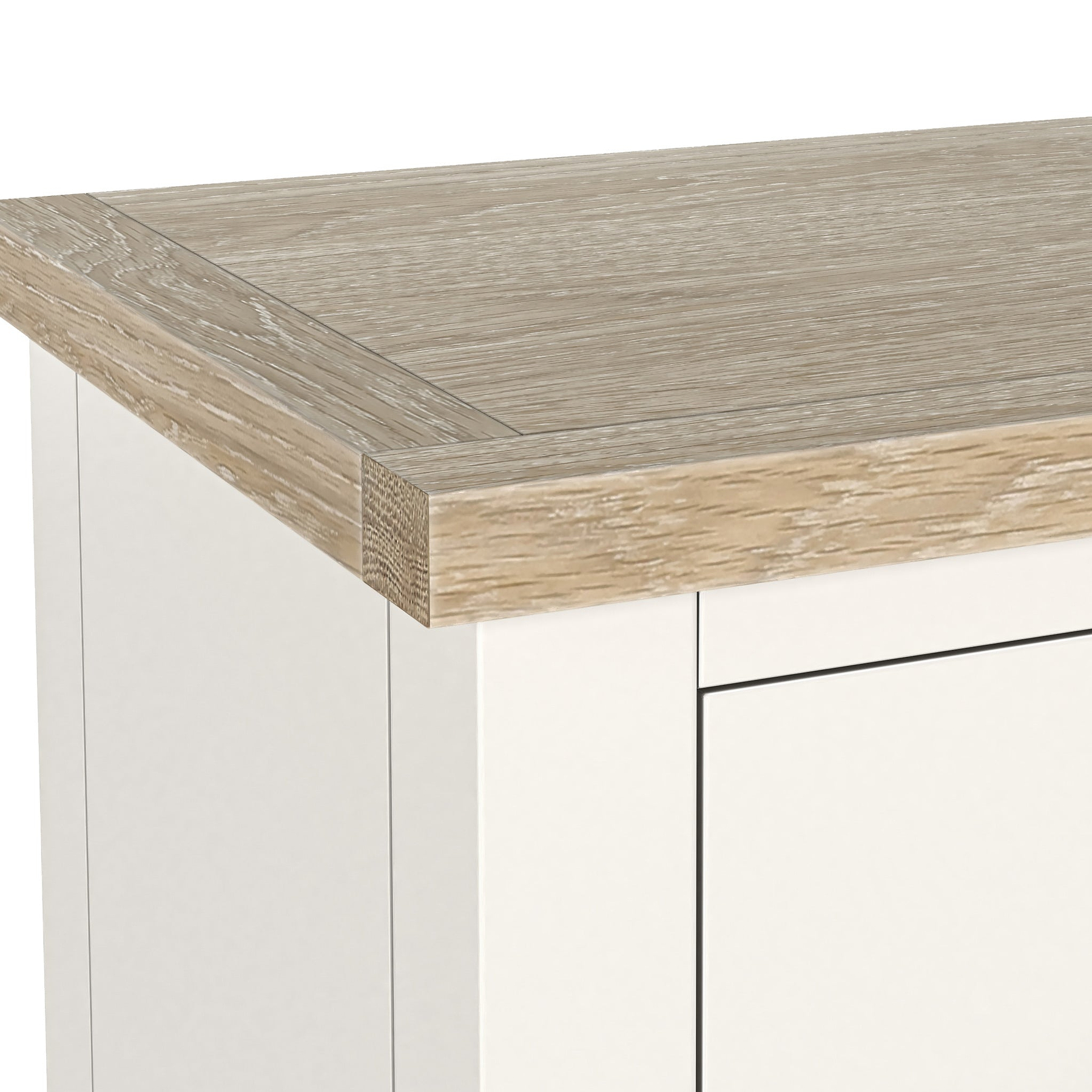 Farrow XL Coconut Washed Oak Coconut White 2 Over 3 Chest of Drawers from Roseland Furniture - Close up of wooden top