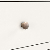 Farrow XL Coconut White Washed Oak 2 Over 3 Chest of Drawers from Roseland Furniture - Close up of wooden knob