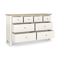 Farrow XL Coconut White 8 Drawer Chest with metal handles from Roseland Furniture