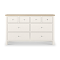 Farrow XL Coconut White 8 Drawer Chest with metal handles from Roseland Furniture