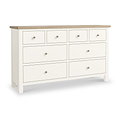 Farrow XL Coconut White 8 Drawer Chest with wooden handles from Roseland Furniture
