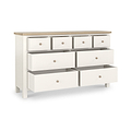 Farrow XL Coconut White 8 Drawer Chest with wooden handles from Roseland Furniture