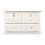 Farrow XL Coconut White 8 Drawer Chest with wooden handles from Roseland Furniture