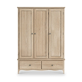 Celine Washed Oak Triple Wardrobe from Roseland Furniture