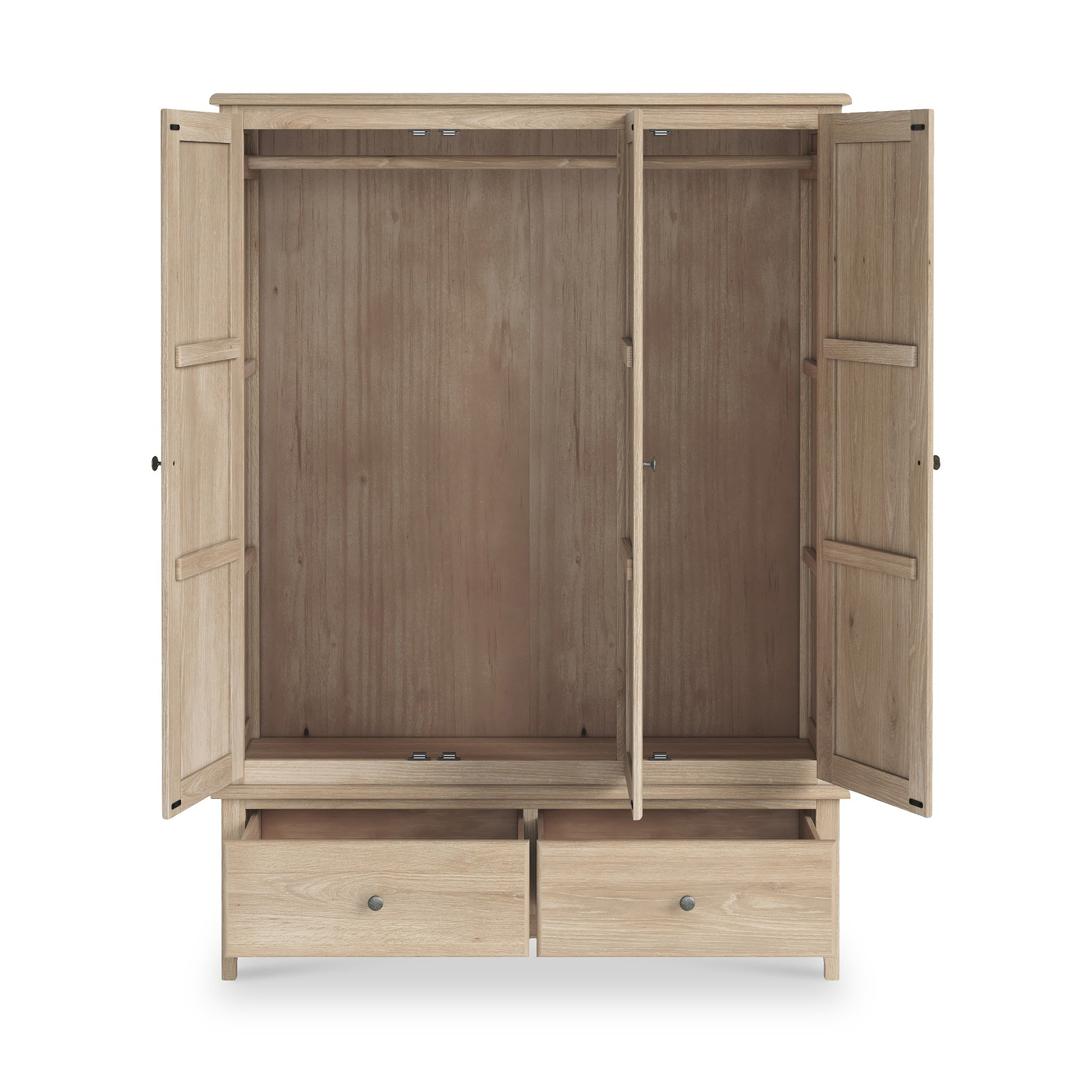 Celine Washed Oak Triple Wardrobe from Roseland Furniture