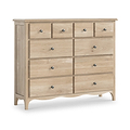 Celine Washed Oak 4 Over 6 Drawer Chest from Roseland Furniture
