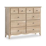 Celine Washed Oak 4 Over 6 Drawer Chest from Roseland Furniture