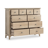 Celine Washed Oak 4 Over 6 Drawer Chest from Roseland Furniture