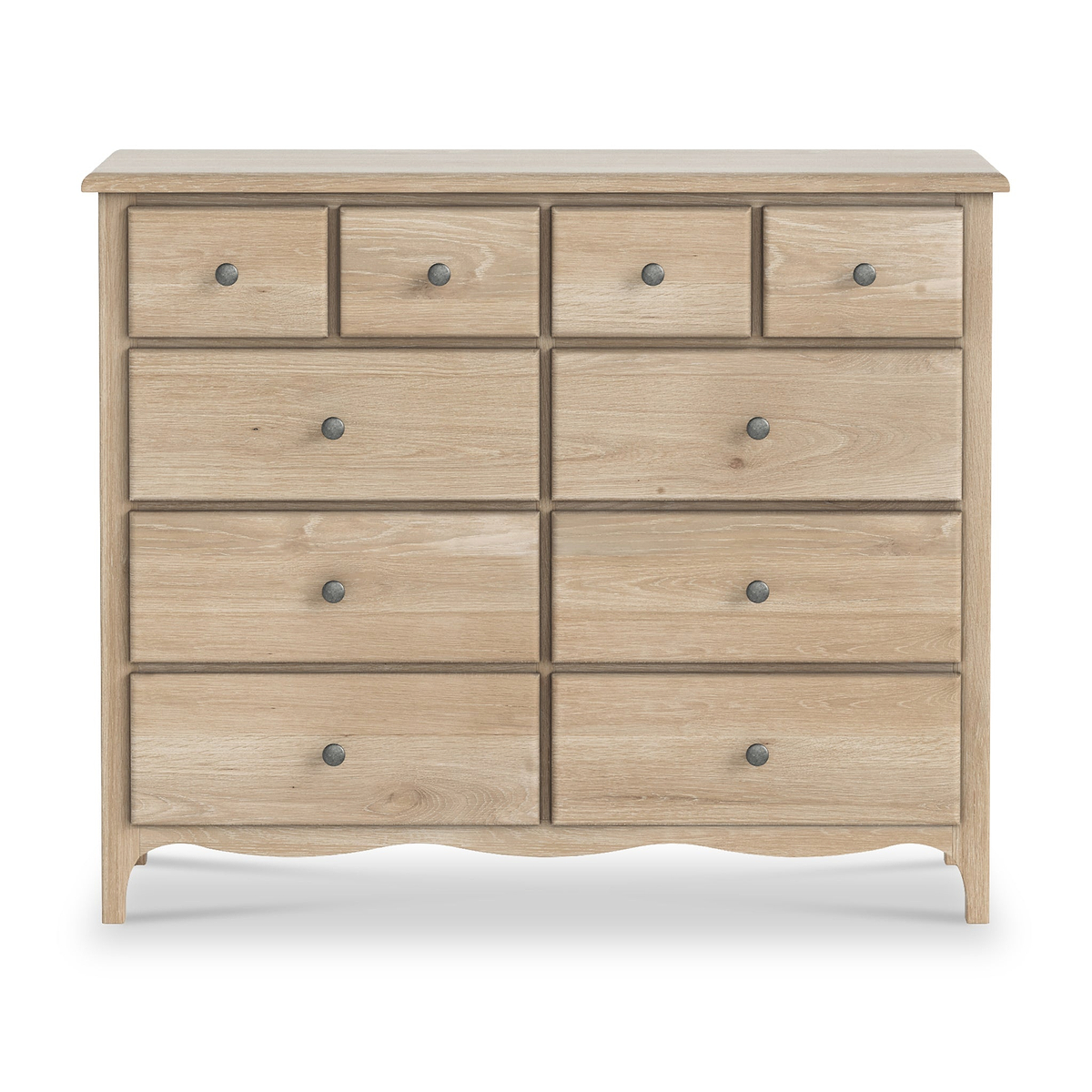Celine Washed Oak 4 Over 6 Drawer Chest from Roseland Furniture