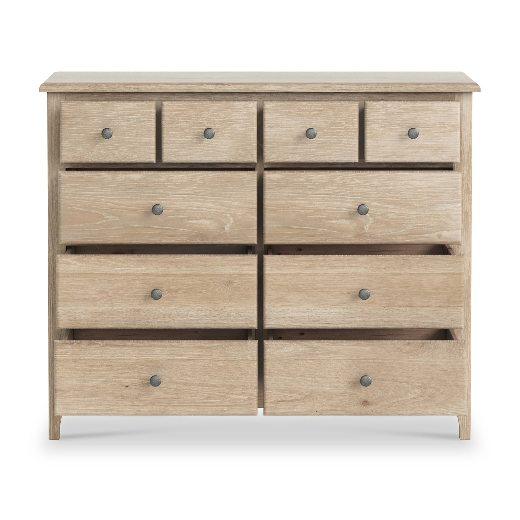 Celine Washed Oak 4 Over 6 Drawer Chest from Roseland Furniture