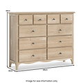 Celine Washed Oak 4 Over 6 Drawer Chest dimensions