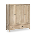 Celine Washed Oak 4 Door Wardrobe from Roseland Furniture
