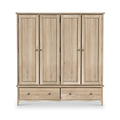Celine Washed Oak 4 Door Wardrobe from Roseland Furniture