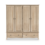 Celine Washed Oak 4 Door Wardrobe from Roseland Furniture