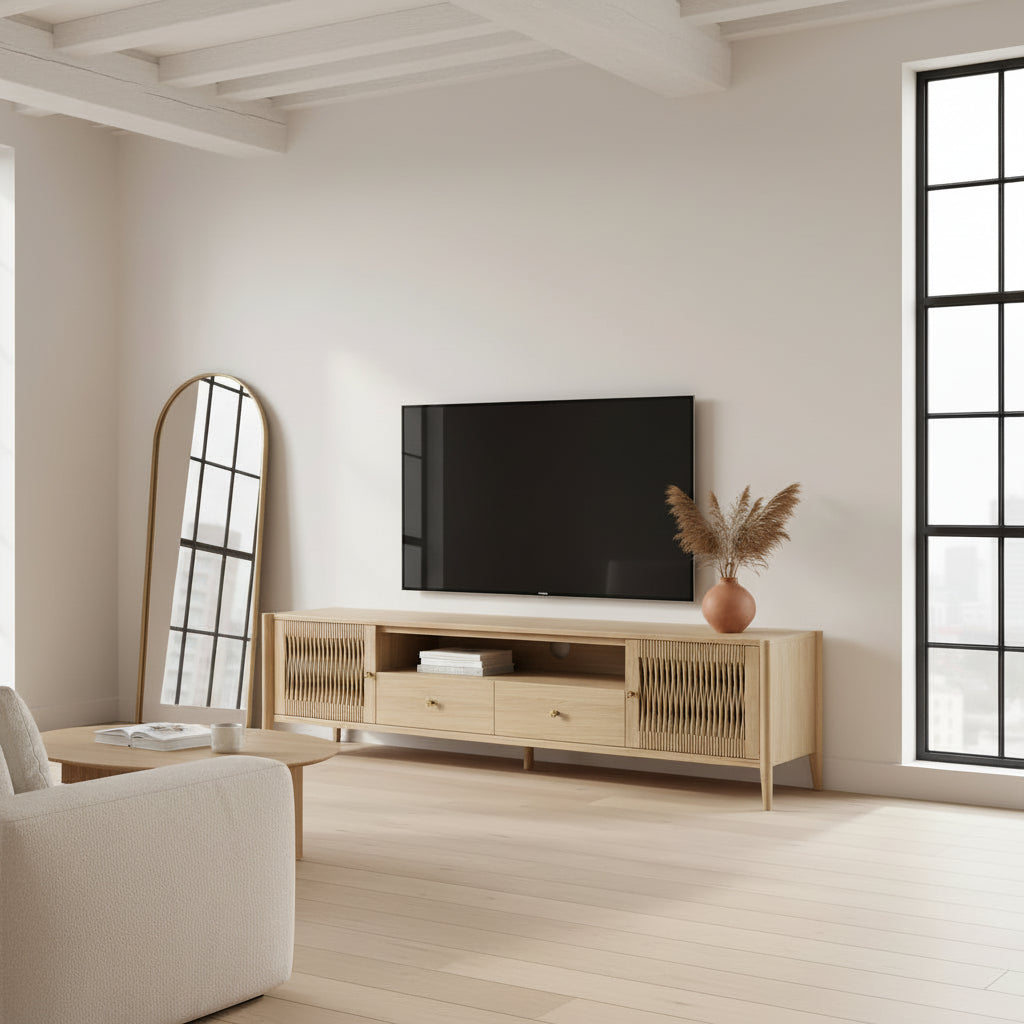 Harborough Oak 200cm TV Unit from Roseland Furniture
