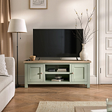 Farrow 120cm TV Unit Washed Oak Sage from Roseland Furniture
