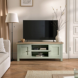 Farrow 120cm TV Unit Washed Oak Sage from Roseland Furniture