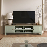 Farrow 180cm Extra Large TV Unit Washed Oak Sage from Roseland Furniture