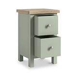 Farrow Slim Bedside Washed Oak Sage from Roseland Furniture
