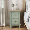Farrow Slim Bedside Washed Oak Sage from Roseland Furniture
