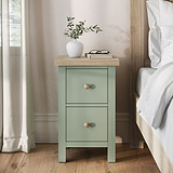 Farrow Slim Bedside Washed Oak Sage from Roseland Furniture