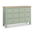 Farrow Sage 6 Drawer Chest of Drawers with wooden handles from Roseland Furniture