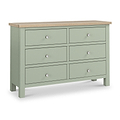 Farrow Sage 6 Drawer Chest of Drawers with metal handles from Roseland Furniture