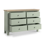 Farrow 6 Drawer Chest Washed Oak Sage from Roseland Furniture