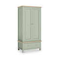 Farrow Sage Double Wardrobe with Drawers and metal handles from Roseland Furniture