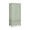 Farrow Sage Double Wardrobe with Drawers and wooden handles from Roseland Furniture