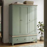 Farrow Triple Wardrobe Washed Oak Sage from Roseland Furniture