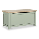 Farrow Sage Blanket Box with washed oak top from Roseland Furniture