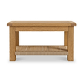 Zelah Oak Coffee Table With Woven Shelf from Roseland Furniture