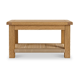 Zelah Oak Coffee Table With Woven Shelf from Roseland Furniture
