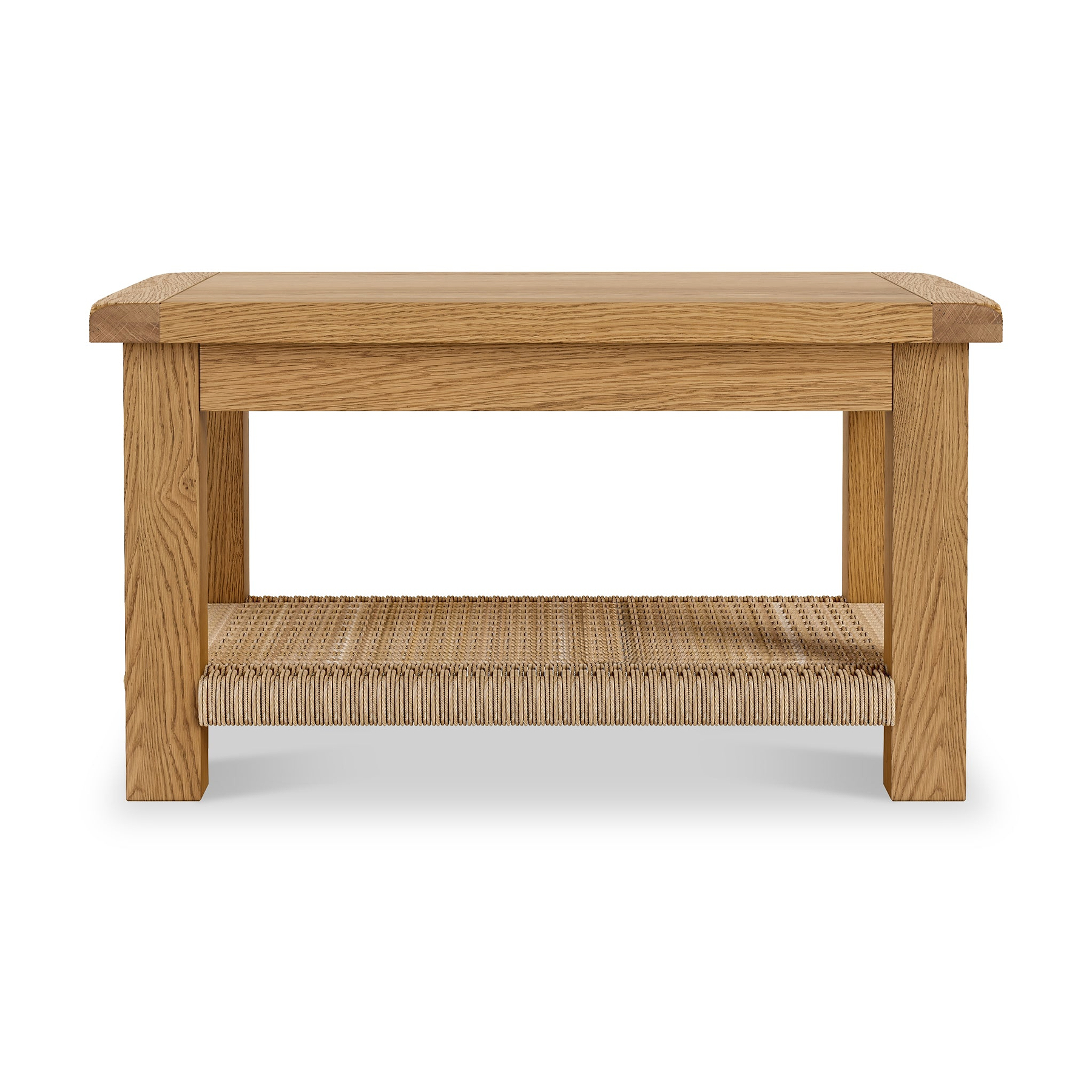 Zelah Oak Coffee Table With Woven Shelf from Roseland Furniture