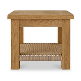 Zelah Oak Coffee Table With Woven Shelf from Roseland Furniture
