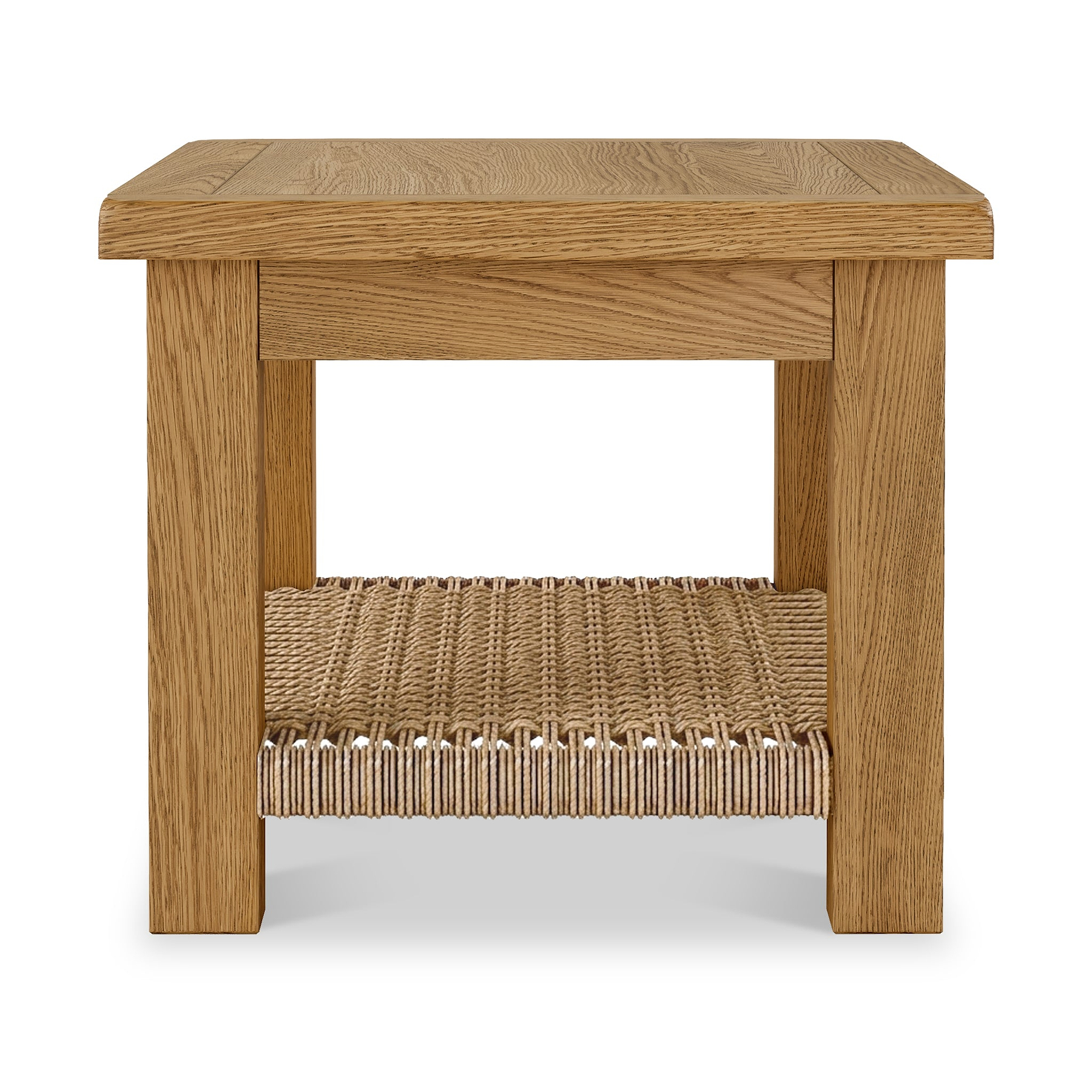 Zelah Oak Coffee Table With Woven Shelf from Roseland Furniture