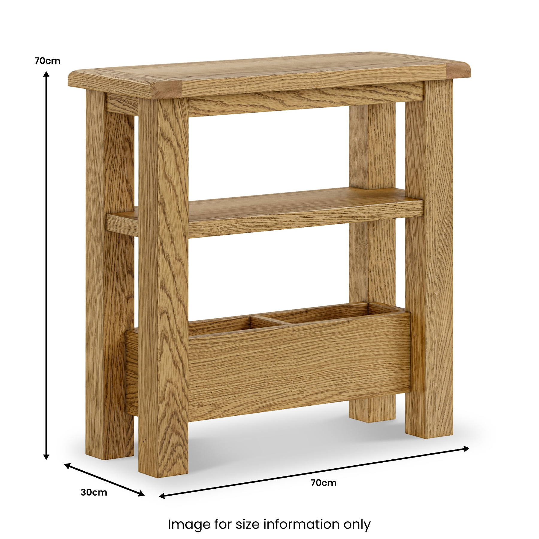 Zelah Oak Sofa Side Table from Roseland Furniture
