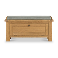Zelah Oak Storage Bench Angle1 from Roseland Furniture