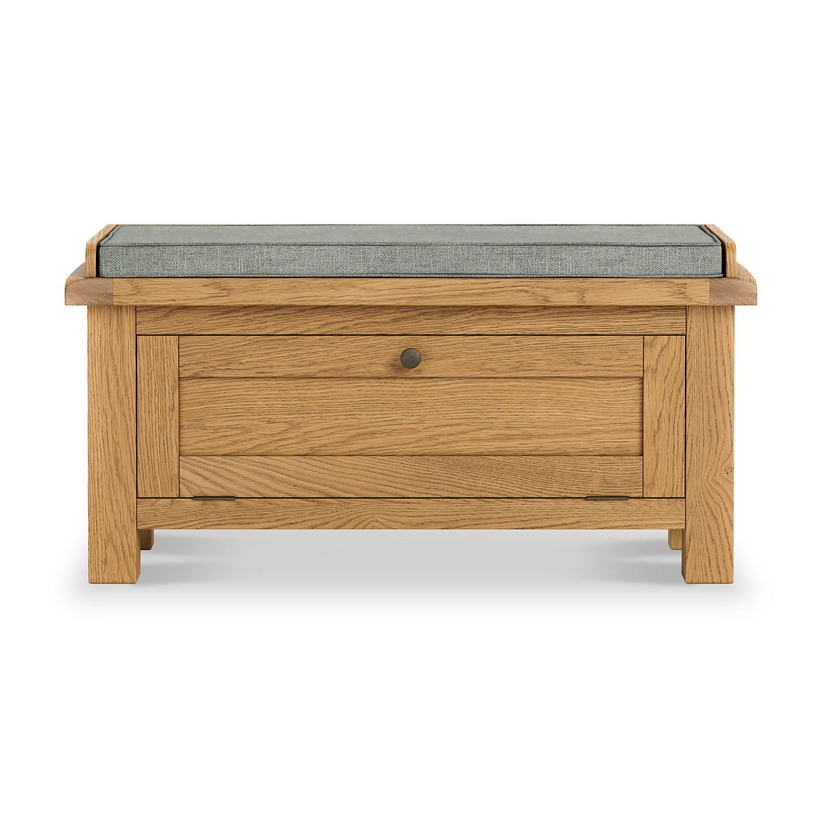 Zelah Oak Storage Bench Angle1 from Roseland Furniture