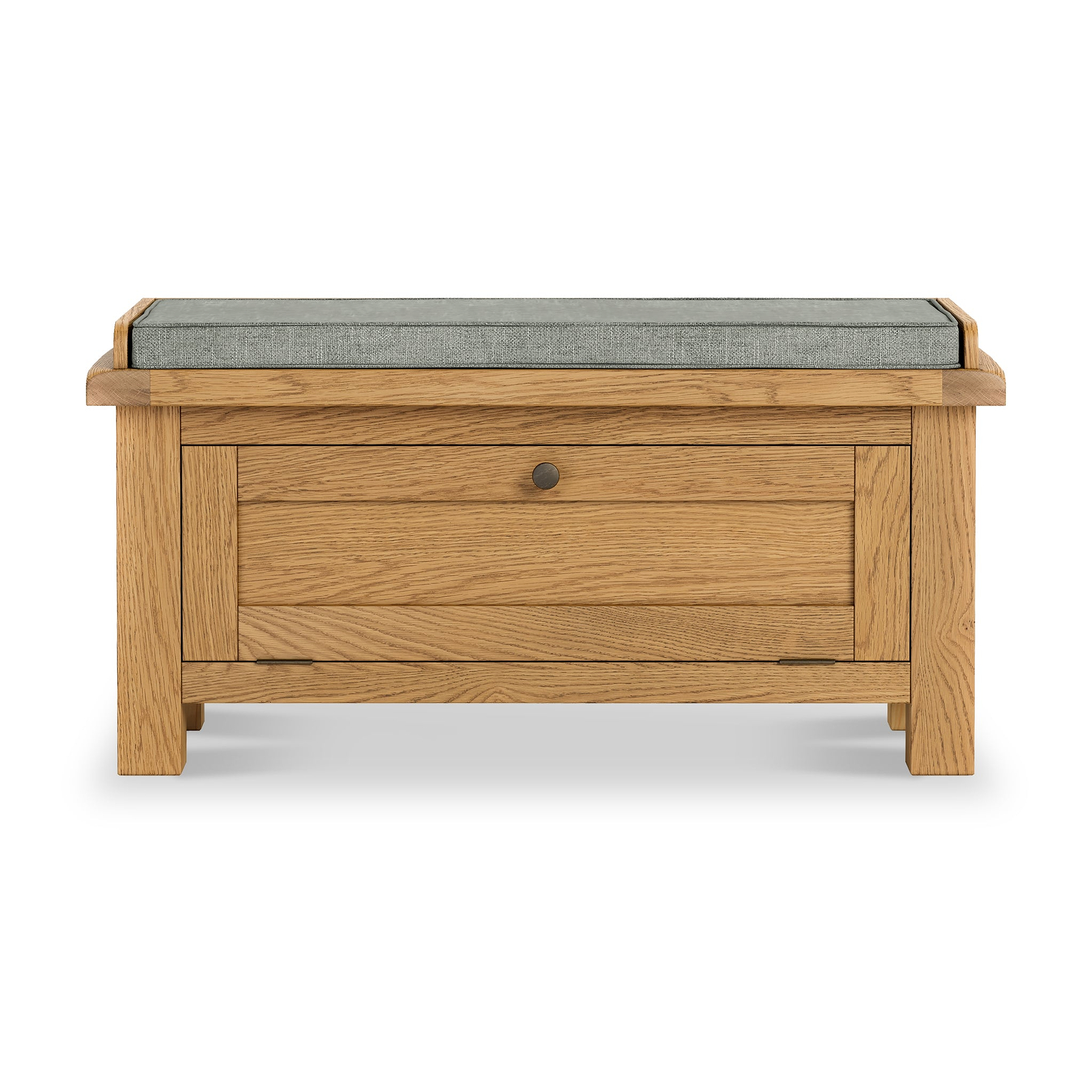 Zelah Oak Storage Bench Angle1 from Roseland Furniture