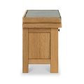 Zelah Oak Storage Bench Angle1 from Roseland Furniture