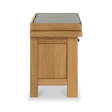 Zelah Oak Storage Bench Angle1 from Roseland Furniture