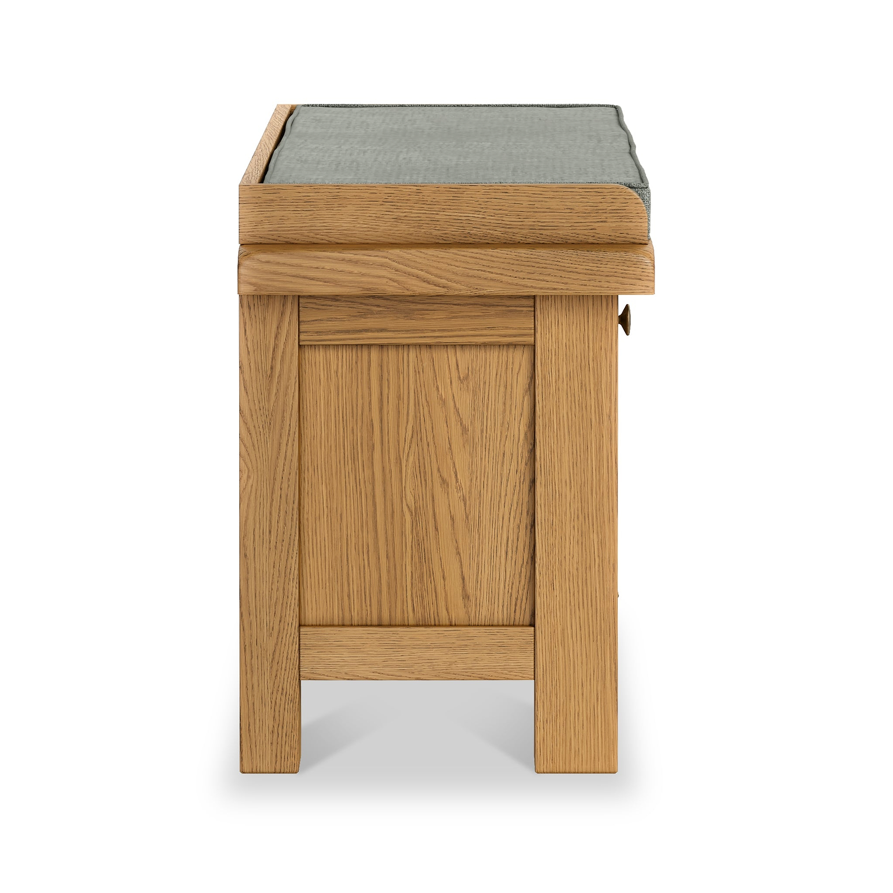 Zelah Oak Storage Bench Angle1 from Roseland Furniture