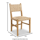 Zelah Oak Woven Dining Chair Size1 from Roseland Furniture