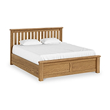 Zelah Oak Ottoman Storage Bed Frame Superking Angle1 from Roseland Furniture