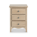 Celine Washed Oak XL 3 Drawer Bedside Table from Roseland Furniture