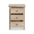 Celine Washed Oak XL 3 Drawer Bedside Table from Roseland Furniture